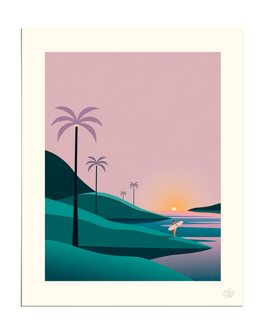 Affiches coucher de soleil : achetez votre plus belle affiche de coucher de  soleil – Les Filles Du Surf, image size:886x1120